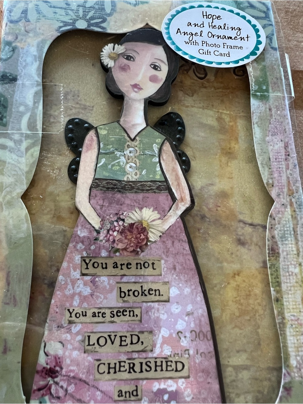 Kelly Rae Roberts Hope and Healing Angel Ornament and Photo Frame Gift Card set - Picture 3 of 7